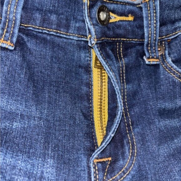 Lucky Brand Women's 8/29 Ankle Sofia Boot Denim Blue Jeans Dark Blue Flare - Picture 4 of 11